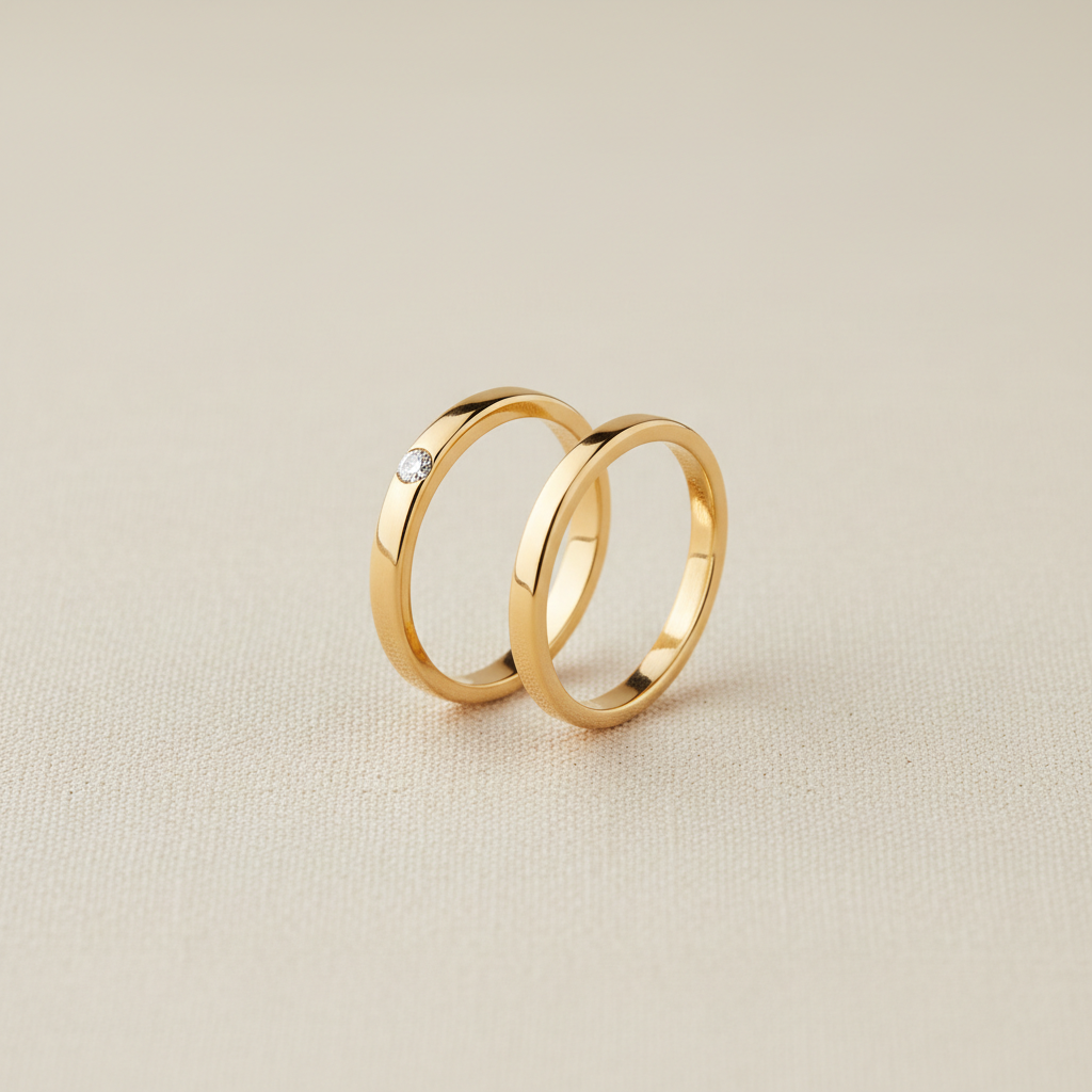 Bague en plaqué or femme - Collection fines minimalistes