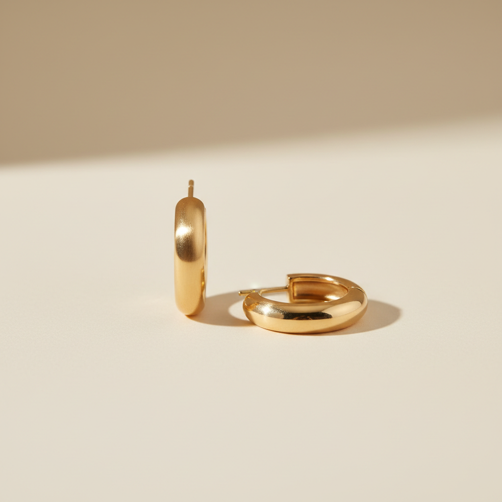 Boucle d'oreille plaqué or - Goutte & Créoles minimalistes