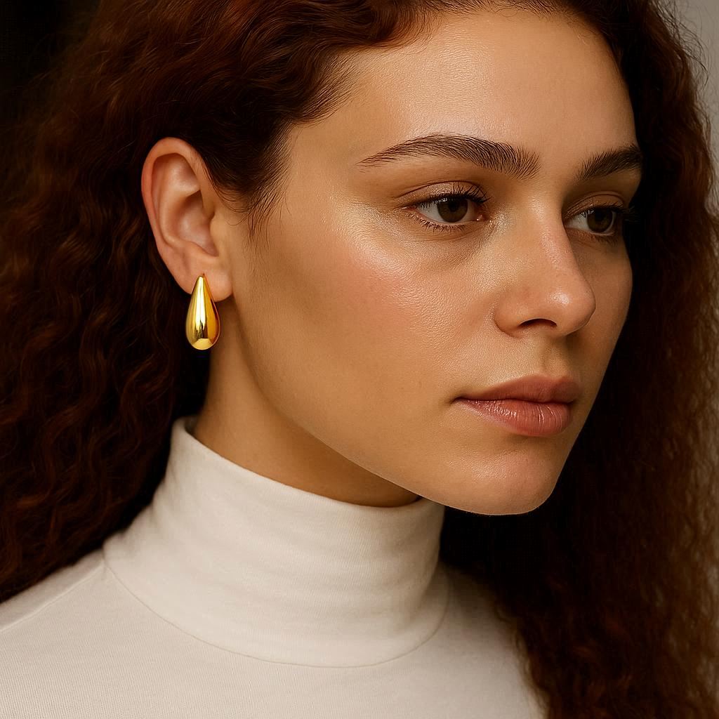 Boucles d'oreilles goutte d'eau – Or 18K ou Argenté