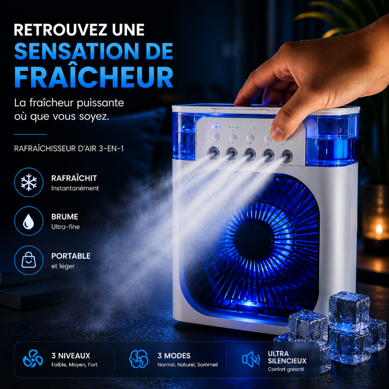 Rafraîchisseur 3-en-1 - Restez au frais partout!