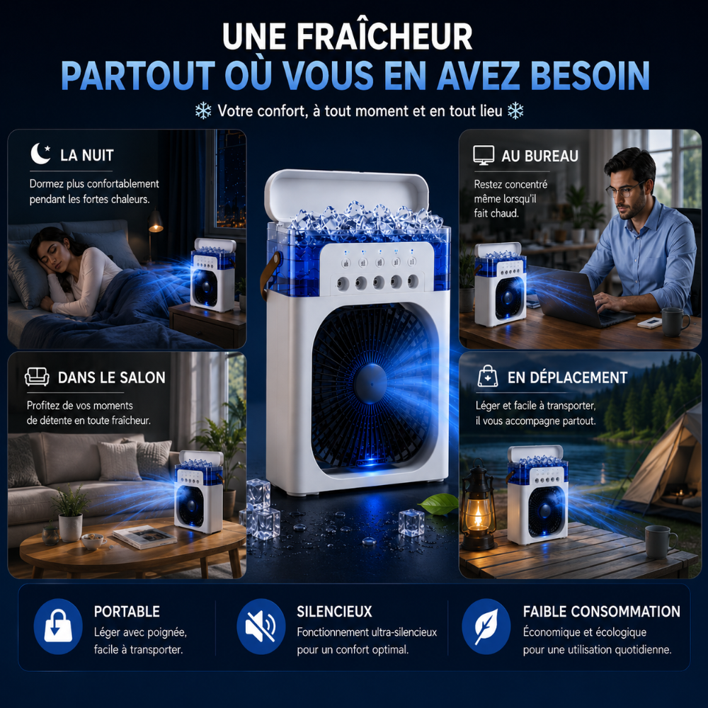 Rafraîchisseur 3-en-1 - Restez au frais partout!
