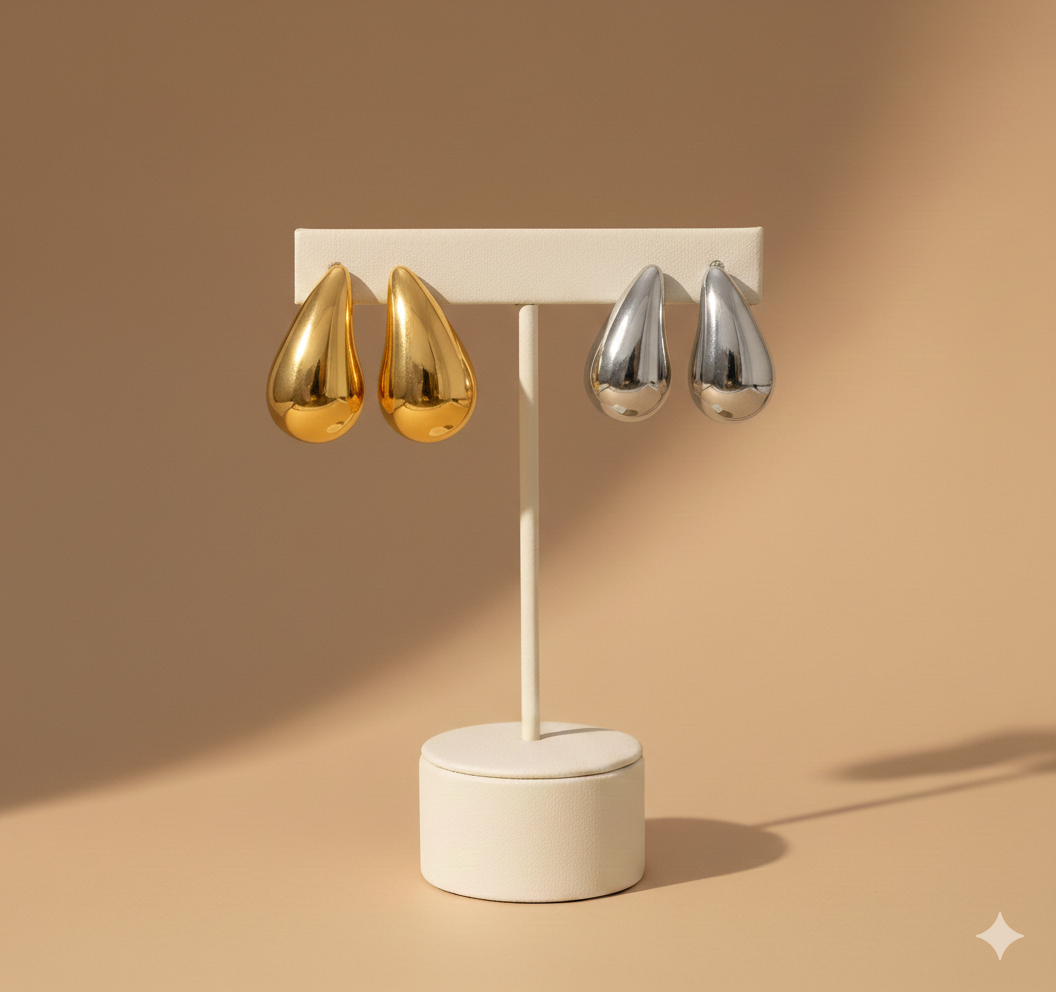 Boucles d'oreilles goutte d'eau – Or 18K ou Argenté