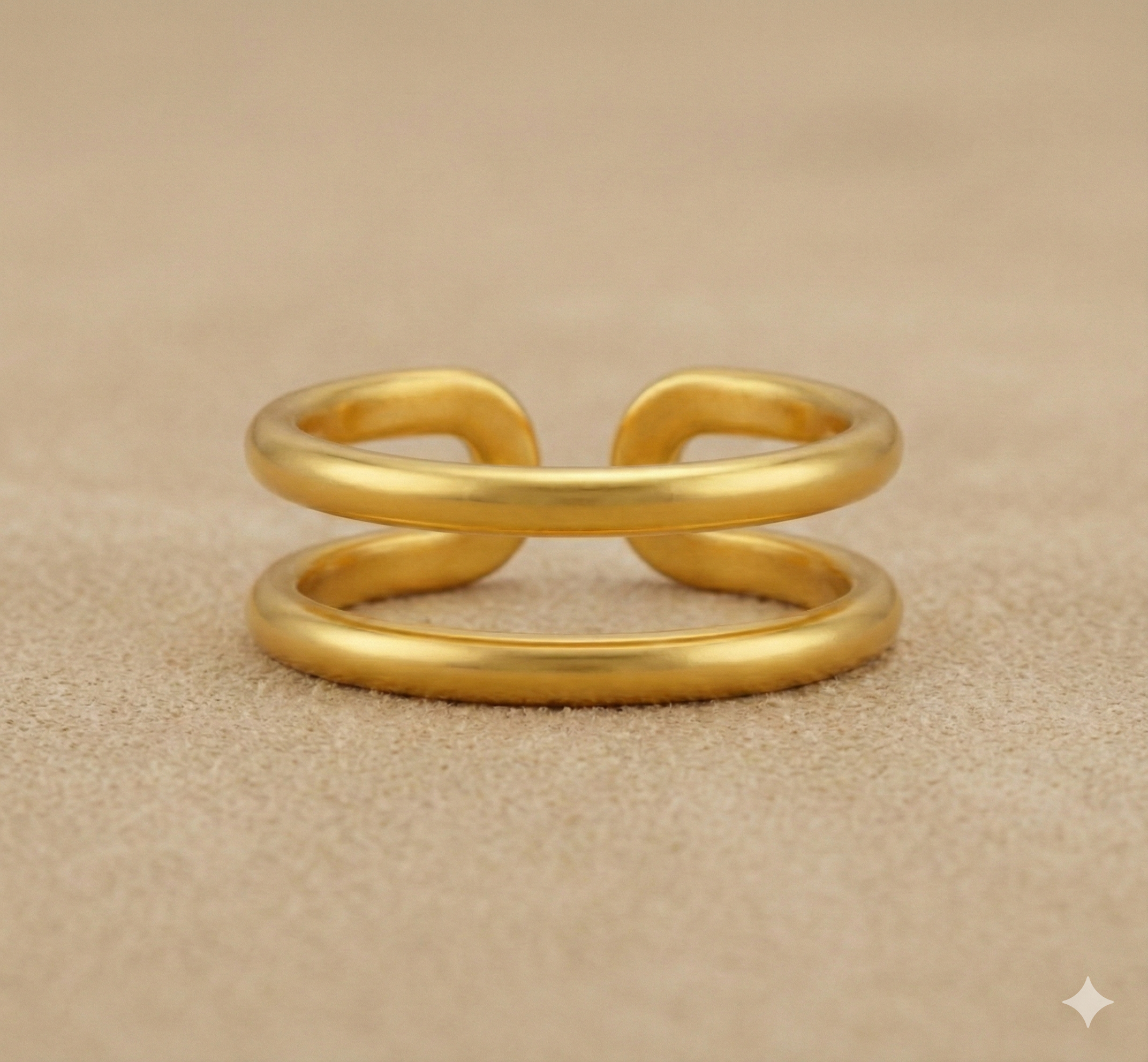 Bague Anneau Étages Plaqué Or 18K Acier 316L