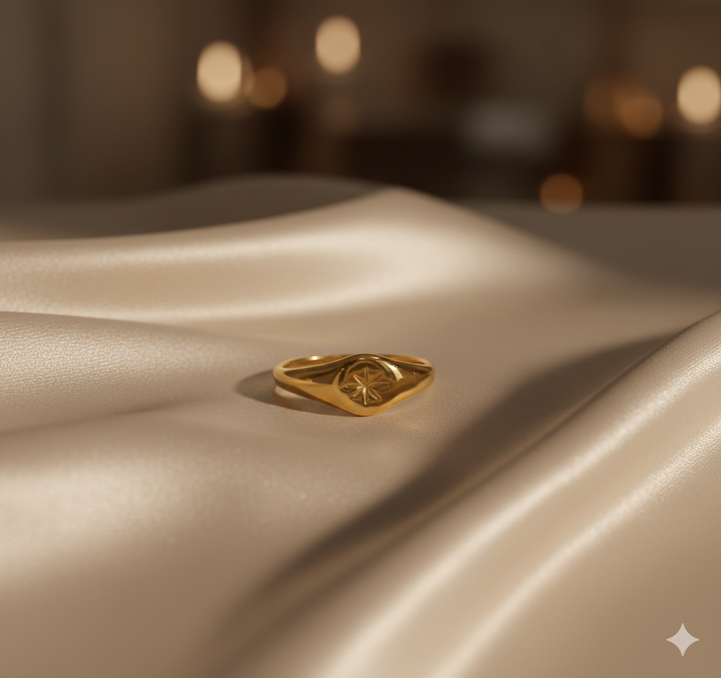 Bague Hexagramme Bohème Plaqué Or 18K Premium