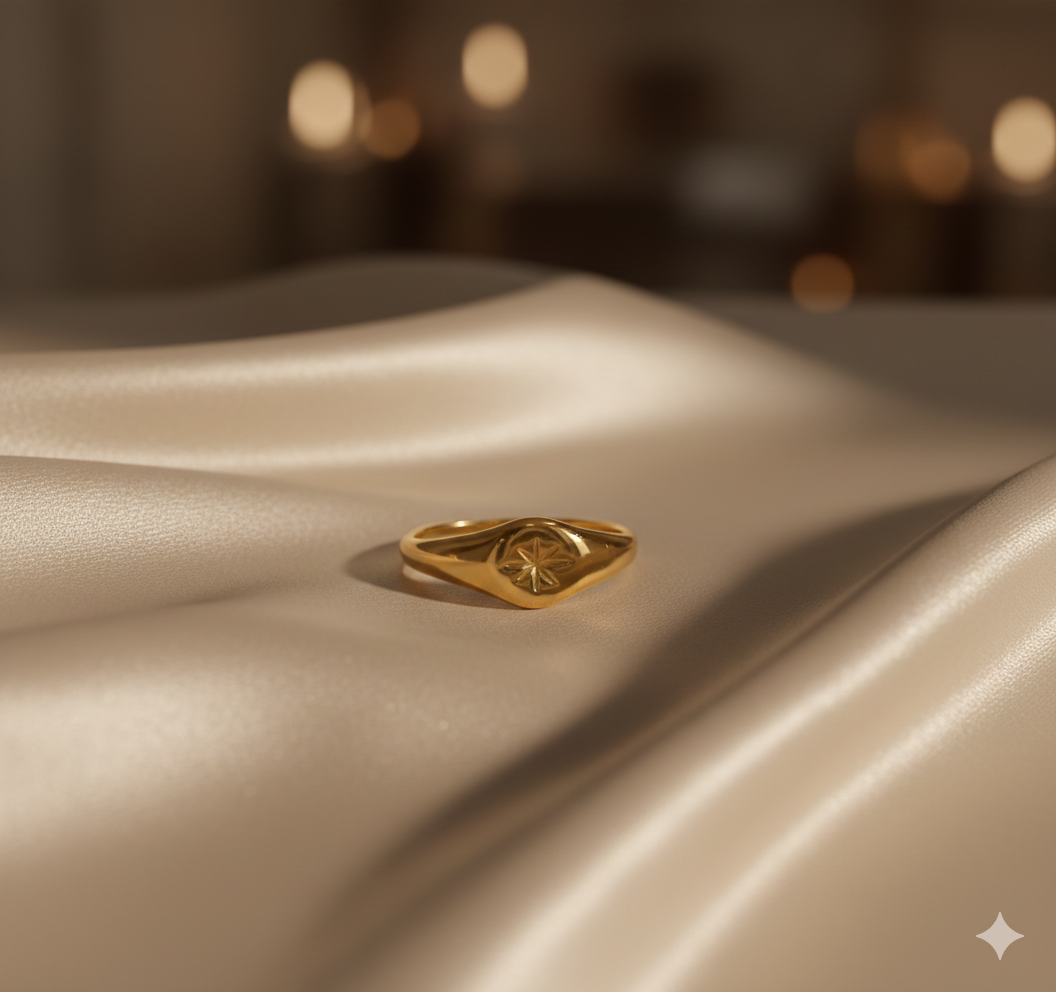 Bague Hexagramme Bohème Plaqué Or 18K Premium