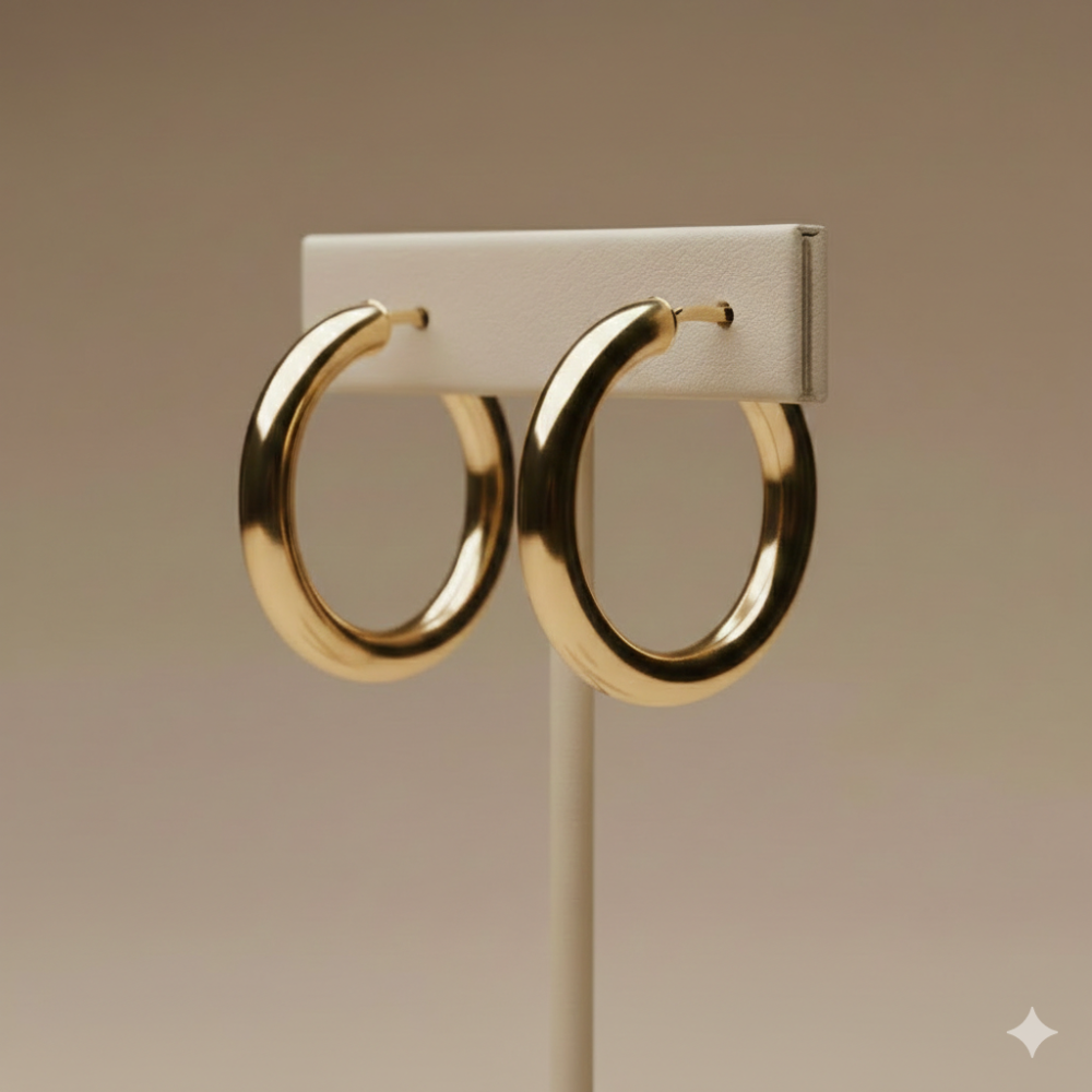 Créoles plaquées or 18K– Boucles d'oreilles minimalistes