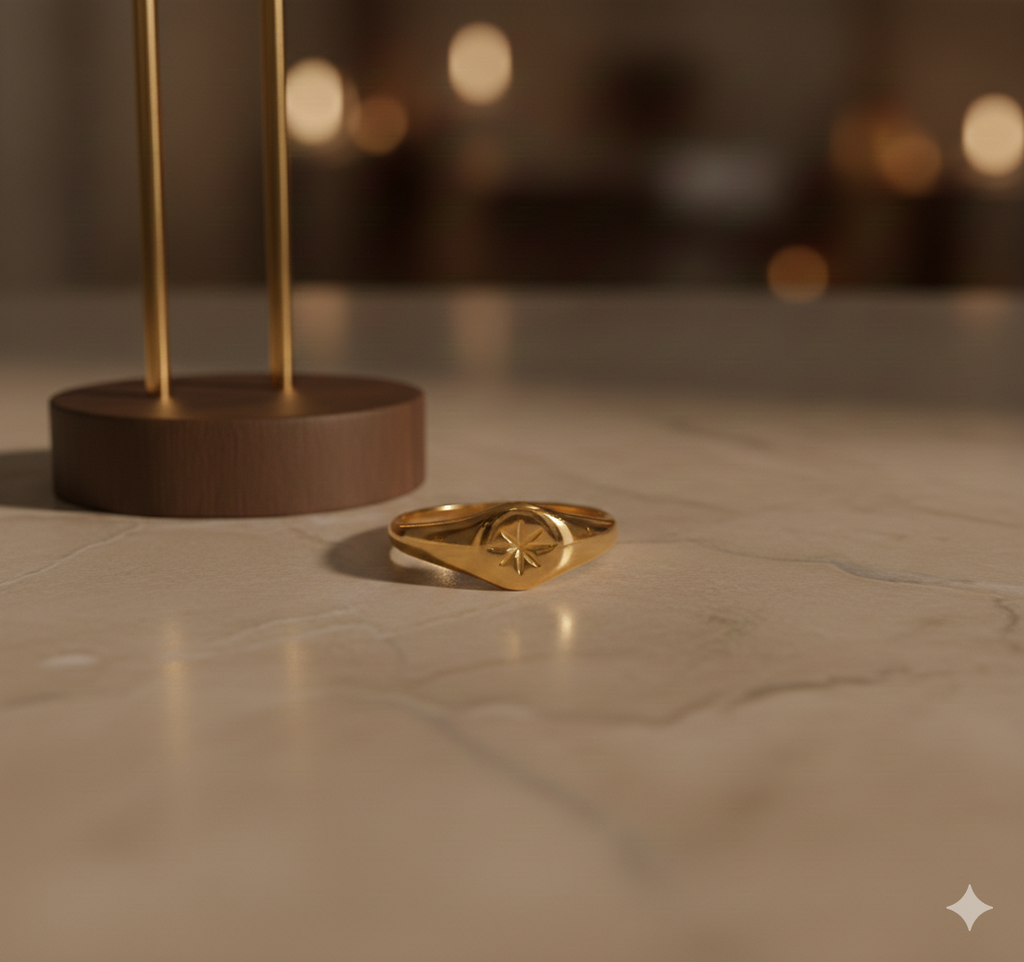 Bague Hexagramme Bohème Plaqué Or 18K Premium