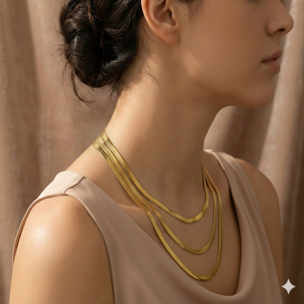 Collier serpent plaqué or femme – Élégance reptilienne ajustable