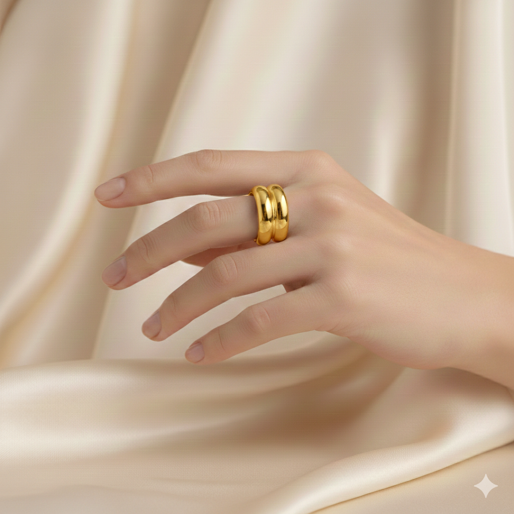 Bague en plaqué or tendance