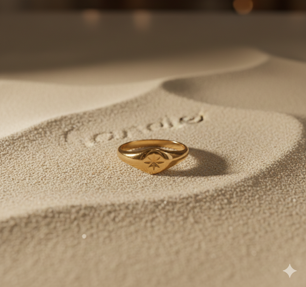 Bague Hexagramme Bohème Plaqué Or 18K Premium