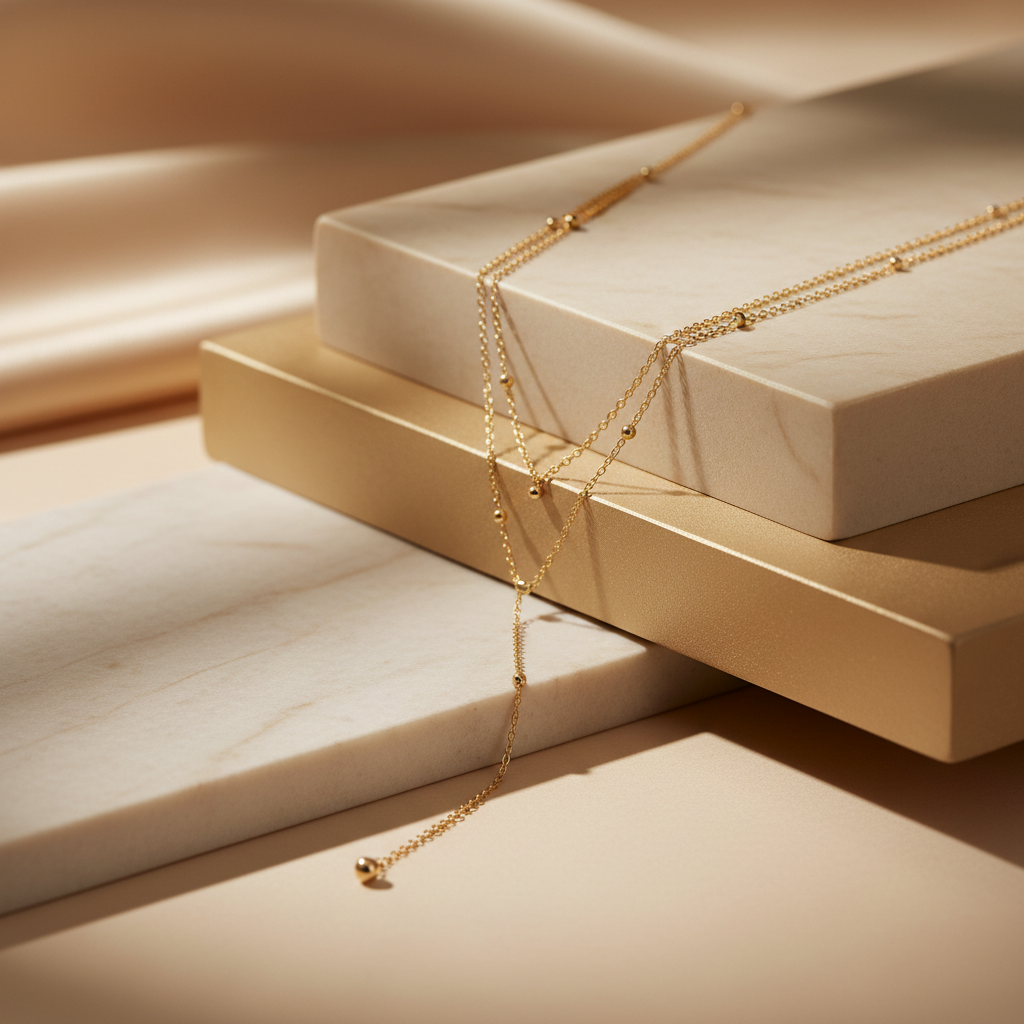 Collier sur fond géométrique élégant