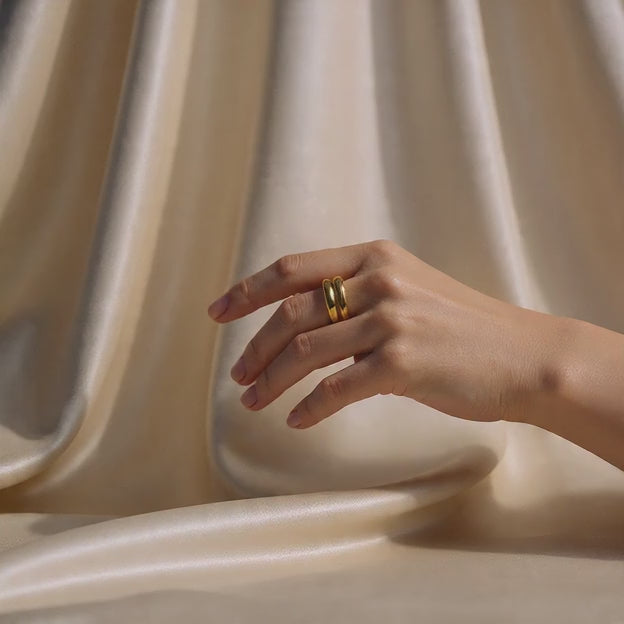 Bague Fine Acier et Or – Anneau Minimaliste Taille 52 à 62