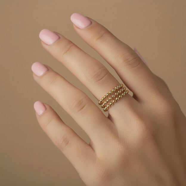 Bague Fine Plaqué Or 18K – Anneau Minimaliste et Empilable